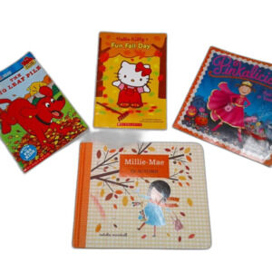 Fall Themed Young Child 4-Book Bundle: Hello Kitty, Clifford, Pinkalicious, More